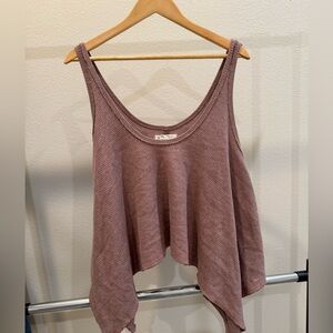 We The Free Dusty Rose Asymmetrical Tank Top